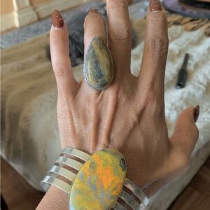 Stone Ring and Bracelet Set